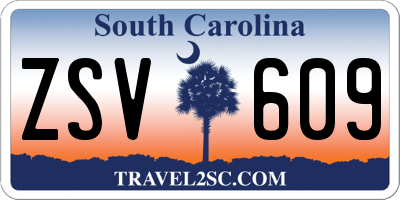 SC license plate ZSV609