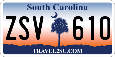 SC license plate ZSV610
