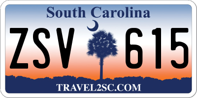 SC license plate ZSV615