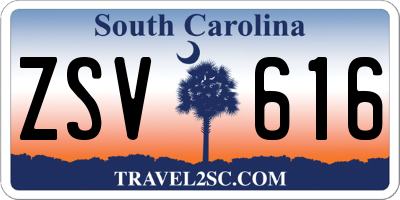 SC license plate ZSV616