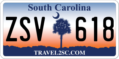 SC license plate ZSV618