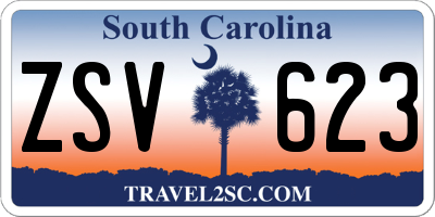 SC license plate ZSV623