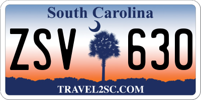 SC license plate ZSV630
