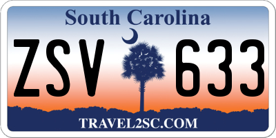 SC license plate ZSV633