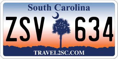 SC license plate ZSV634