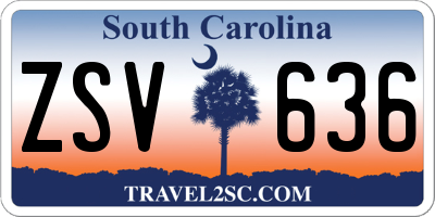 SC license plate ZSV636