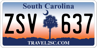 SC license plate ZSV637