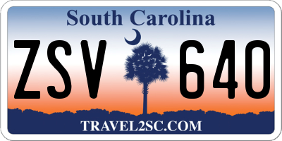 SC license plate ZSV640