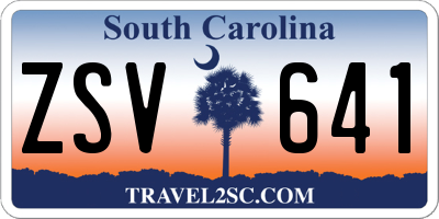 SC license plate ZSV641