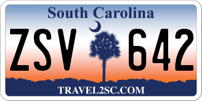 SC license plate ZSV642