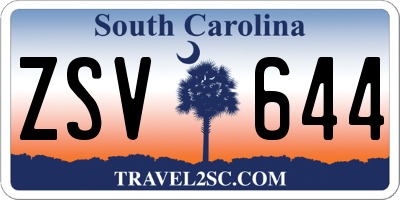 SC license plate ZSV644
