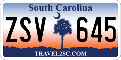 SC license plate ZSV645
