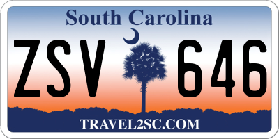 SC license plate ZSV646