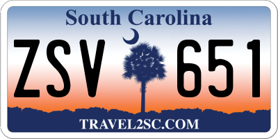 SC license plate ZSV651