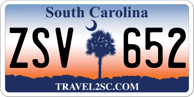 SC license plate ZSV652