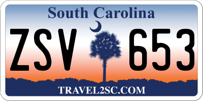 SC license plate ZSV653
