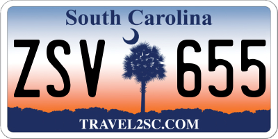 SC license plate ZSV655