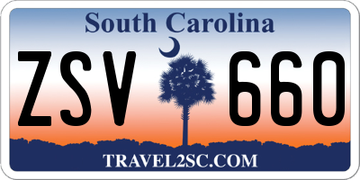 SC license plate ZSV660