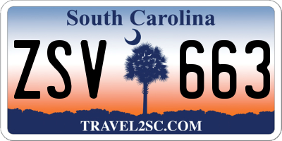 SC license plate ZSV663