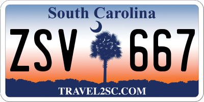 SC license plate ZSV667