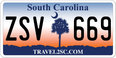 SC license plate ZSV669