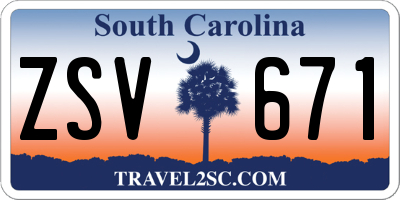 SC license plate ZSV671