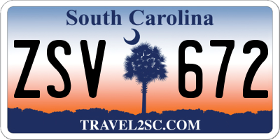 SC license plate ZSV672