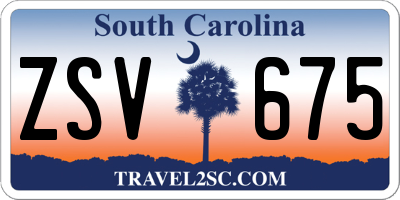 SC license plate ZSV675