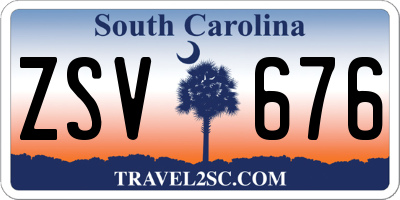 SC license plate ZSV676