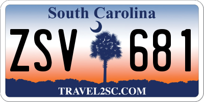 SC license plate ZSV681