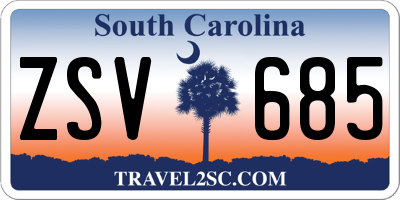 SC license plate ZSV685