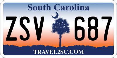 SC license plate ZSV687