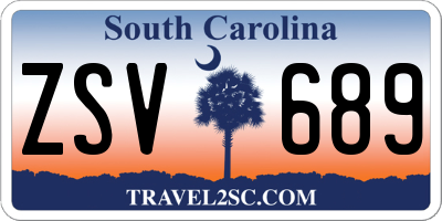 SC license plate ZSV689