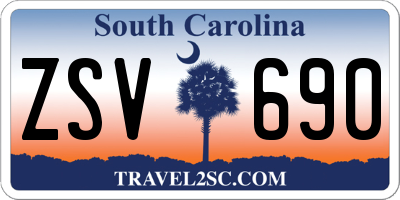 SC license plate ZSV690