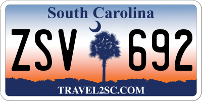 SC license plate ZSV692