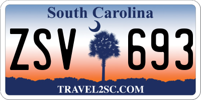 SC license plate ZSV693