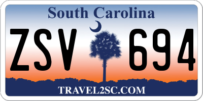 SC license plate ZSV694