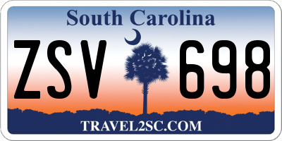 SC license plate ZSV698