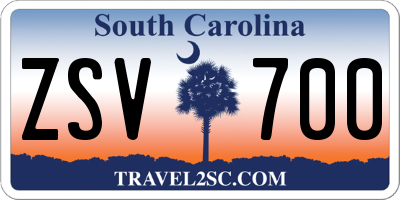 SC license plate ZSV700