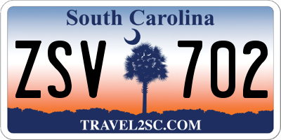 SC license plate ZSV702