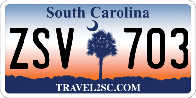 SC license plate ZSV703