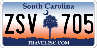 SC license plate ZSV705