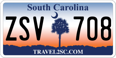 SC license plate ZSV708