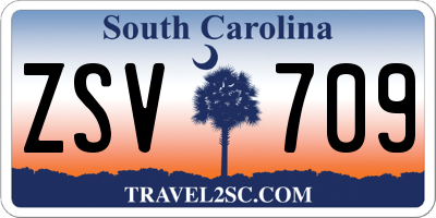 SC license plate ZSV709