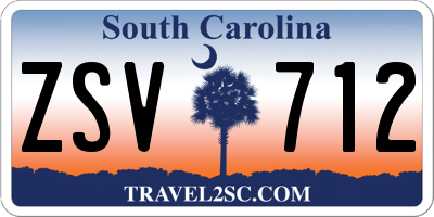 SC license plate ZSV712