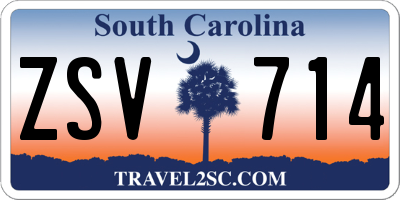SC license plate ZSV714