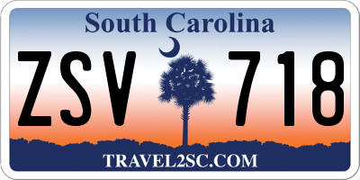 SC license plate ZSV718