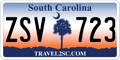 SC license plate ZSV723