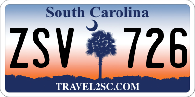 SC license plate ZSV726