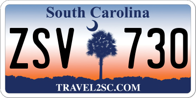 SC license plate ZSV730